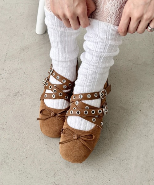 セール】ハトメベルトリボンバレエシューズ(バレエシューズ)|SOLLON セール】ハトメベルトリボンバレエシューズ(バレエシューズ)|SOLLON