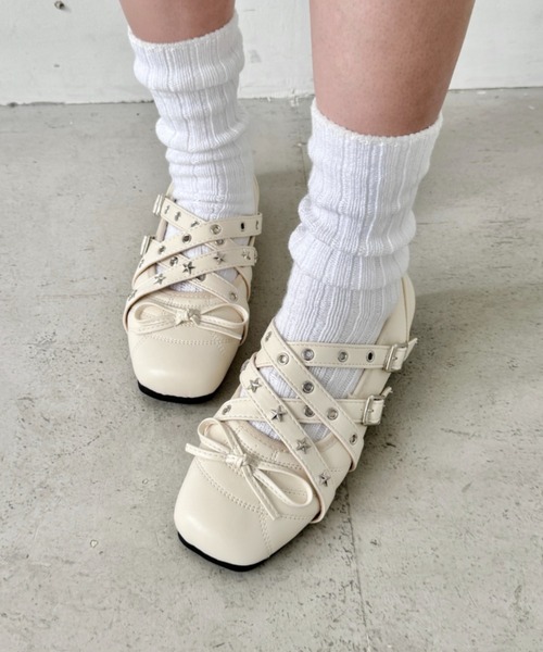 セール】ハトメベルトリボンバレエシューズ（バレエシューズ）｜SOLLON