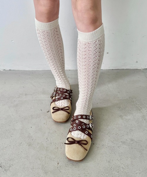 セール】ハトメベルトリボンバレエシューズ（バレエシューズ）｜SOLLON