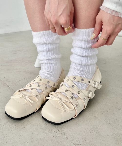 セール】ハトメベルトリボンバレエシューズ（バレエシューズ）｜SOLLON