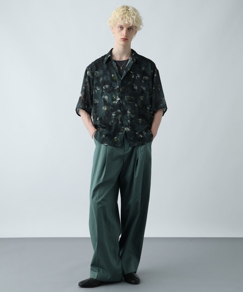 HARE（ハレ）の「シルキーコットンワイドテーパートパンツ(HARE)（チノパンツ・メンズ・ブラック/グリーン/グレー・FREE）」の10枚目の写真