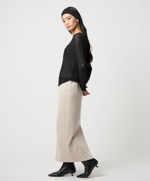 EMMEL REFINES（エメルリファインズ）の「＜EMMEL REFINES＞EM スウェードライク ステッチ Iラインスカート（スカート・レディース・ナチュラル/ダークブラウン・S/M）」の18枚目の写真