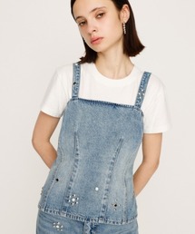 SLY(XC)STUDS DENIM BUSTIER-B X^bY fj rX`F r[ H(L~\[)