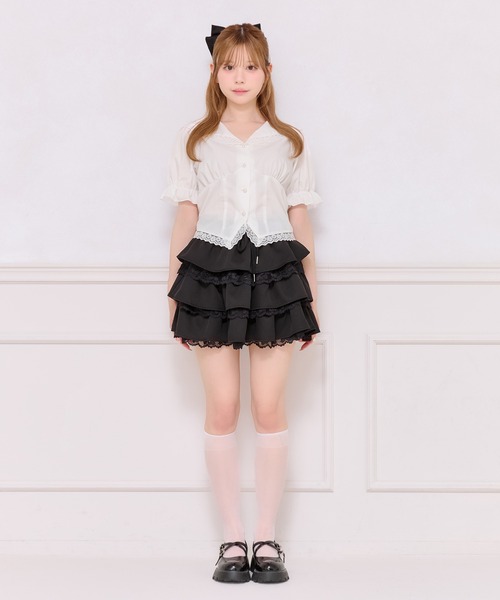 apres jour(アプレジュール)の「【French girly collection】レースフリル切り替えブラウス(シャツ/ブラウス・レディース・ブラック/ホワイト・X-LARGE/フリー)」の5枚目の写真