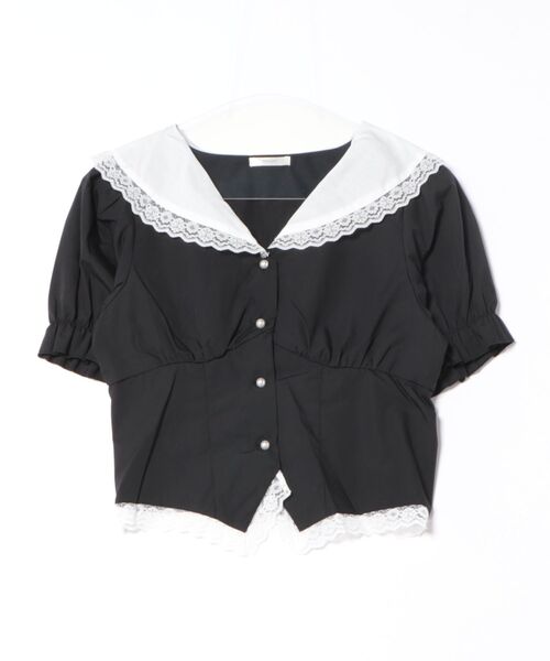 apres jour(アプレジュール)の「【French girly collection】レースフリル切り替えブラウス(シャツ/ブラウス・レディース・ブラック/ホワイト・X-LARGE/フリー)」の12枚目の写真