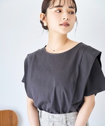 ラッフルショルダーTシャツ 【コットン100%】 【587138】