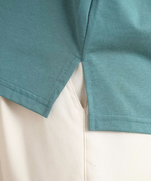 BRODIAEA（ブローディア）の「BRODIAEA ロゴ刺繍七分袖Ｔシャツ（Tシャツ/カットソー・レディース・グレー/ブルーグリーン/グレイッシュベージュ/ブラック/レンガ・40）」の9枚目の写真