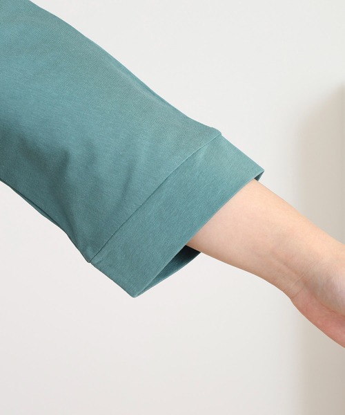 BRODIAEA（ブローディア）の「BRODIAEA ロゴ刺繍七分袖Ｔシャツ（Tシャツ/カットソー・レディース・グレー/ブルーグリーン/グレイッシュベージュ/ブラック/レンガ・40）」の8枚目の写真