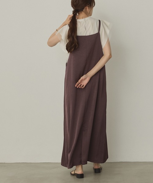 hunch（ハンチ）の「前後2WAY ワッシャーサテン キャミワンピース（ワンピース・レディース・ダークブラウン/ダークネイビー/ブラック・FREE）」の15枚目の写真
