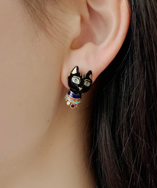 エジプトキャットモチーフ ピアス（ピアス（両耳用））｜ANNA