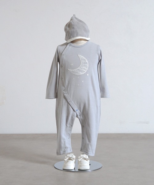 10mois(ディモワ)の「【10mois(ディモワ)】moonロンパース 70・80cm(ロンパース・キッズ・クリーム/ライトブルー・70cm/80cm)」の2枚目の写真