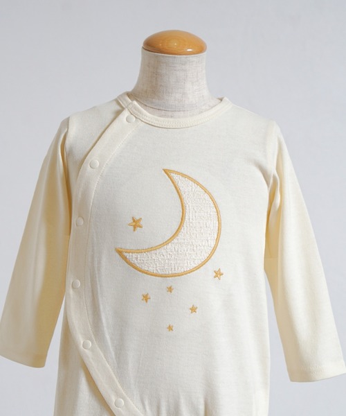 10mois(ディモワ)の「【10mois(ディモワ)】moonロンパース 70・80cm(ロンパース・キッズ・クリーム/ライトブルー・70cm/80cm)」の4枚目の写真