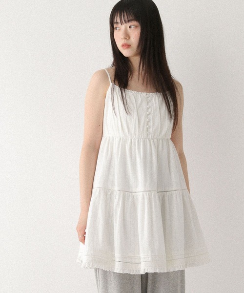 Heather(ヘザー)の「レースフリルキャミミニワンピース 581430(ワンピース・レディース・オフホワイト/ブラック系その他・FREE)」の21枚目の写真