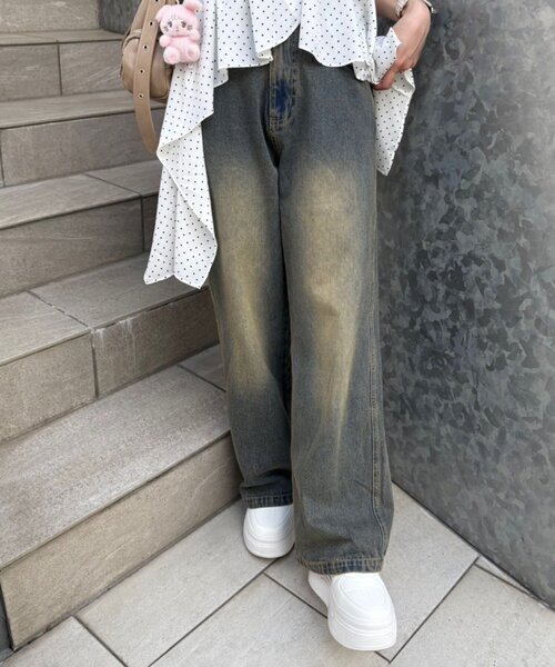 Another Branch olive des olive（アナザーブランチオリーブデオリーブ）の「【サイズ展開有】バギーデニムパンツ（デニムパンツ・レディース・ブラック/その他・SMALL/MEDIUM）」の4枚目の写真