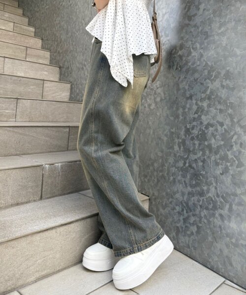 Another Branch olive des olive（アナザーブランチオリーブデオリーブ）の「【サイズ展開有】バギーデニムパンツ（デニムパンツ・レディース・ブラック/その他・SMALL/MEDIUM）」の5枚目の写真