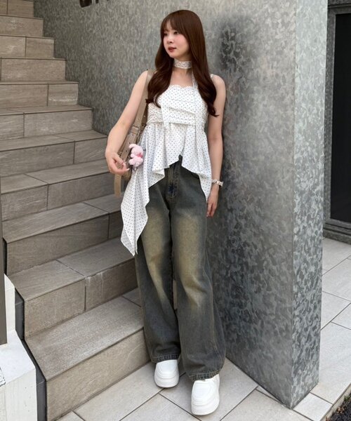 Another Branch olive des olive（アナザーブランチオリーブデオリーブ）の「【サイズ展開有】バギーデニムパンツ（デニムパンツ・レディース・ブラック/その他・SMALL/MEDIUM）」の6枚目の写真