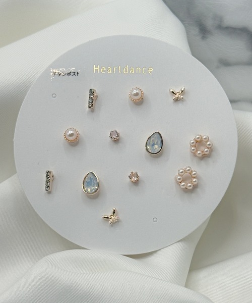 ドロップ6ペアセットピアス（ピアス（両耳用））｜Heartdance（ハート