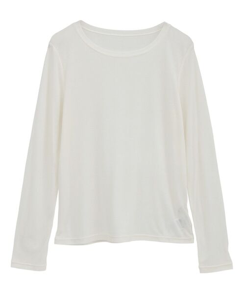 earth music&ecology（アースミュージックアンドエコロジー）の「クルーネックシアーテレコプルオーバー（Tシャツ/カットソー・レディース・オフホワイト/ブラウン/ピンク/ブラック・FREE）」の7枚目の写真