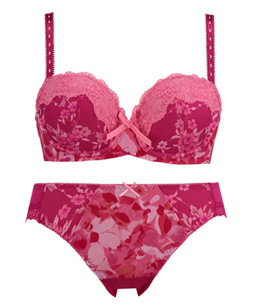 AMOSTYLE BY Triumph（アモスタイルバイトリンプ）の「 夢みるブラ＆ショーツセット【ABCDカップ】（3/4カップブラ） AMST1065 WHU + Hikini（ブラ&ショーツ・レディース・ブラック×パープル/ホワイト×イエロー/グリーン×ピンク/ローズ/スカイブルー/ベビーピンク・B65/A70/C75/D75/C80/B70/D70/D80/A75/D65/C70/B75/C65）」の6枚目の写真