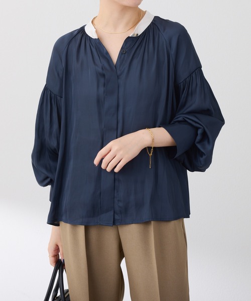 コラージュガリャルダガランテ ブラウス セール】配色サテンブラウス（シャツ/ブラウス）｜COLLAGE