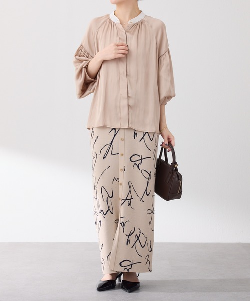 セール】配色サテンブラウス（シャツ/ブラウス）｜COLLAGE