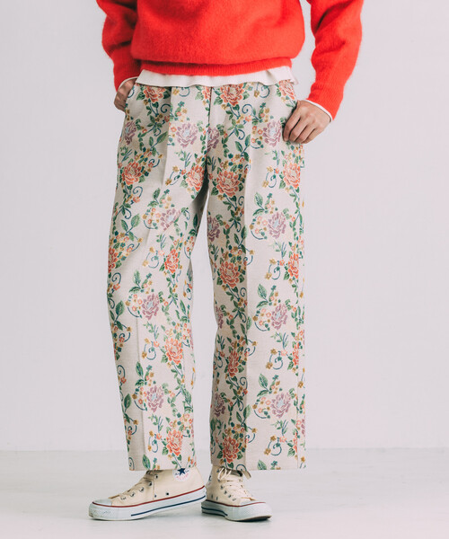 Freada(フリーダ)の「Freada/フリーダ 花ジャガードワイドパンツ(その他パンツ・レディース・オフホワイト/ブラック・S/M)」の6枚目の写真