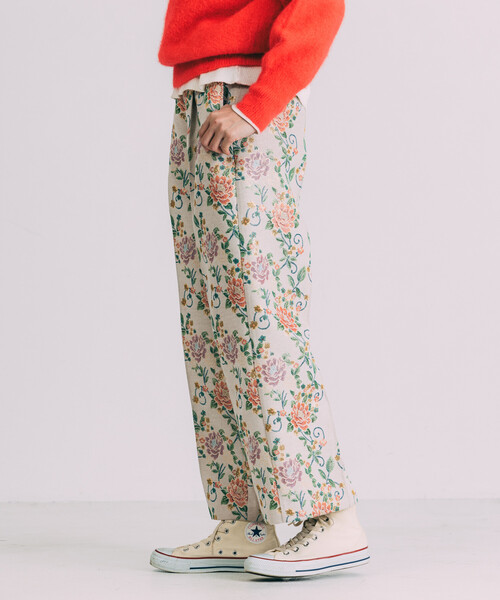 Freada(フリーダ)の「Freada/フリーダ 花ジャガードワイドパンツ(その他パンツ・レディース・オフホワイト/ブラック・S/M)」の7枚目の写真