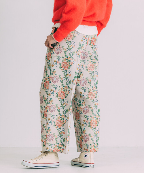 Freada(フリーダ)の「Freada/フリーダ 花ジャガードワイドパンツ(その他パンツ・レディース・オフホワイト/ブラック・S/M)」の9枚目の写真