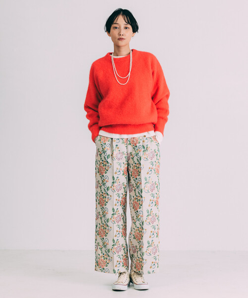 Freada(フリーダ)の「Freada/フリーダ 花ジャガードワイドパンツ(その他パンツ・レディース・オフホワイト/ブラック・S/M)」の13枚目の写真