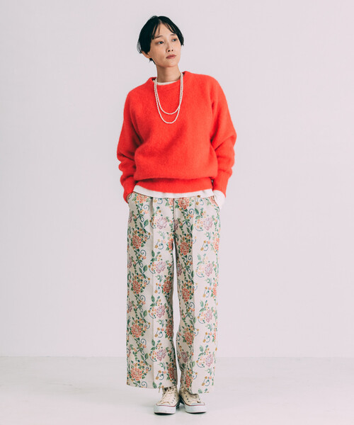 Freada(フリーダ)の「Freada/フリーダ 花ジャガードワイドパンツ(その他パンツ・レディース・オフホワイト/ブラック・S/M)」の14枚目の写真