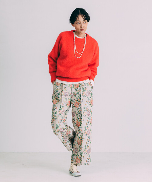 Freada(フリーダ)の「Freada/フリーダ 花ジャガードワイドパンツ(その他パンツ・レディース・オフホワイト/ブラック・S/M)」の16枚目の写真