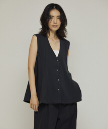 Firsthand/ファーストハンド ダンボール ペプラムシルエット Vネック ジレ / ベストト