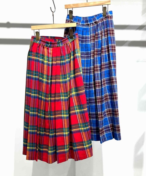 Q(キュー)の「タータンチェックラップスカート(スカート・レディース・レッド系その他/ブルー系その他・MEDIUM)」の12枚目の写真