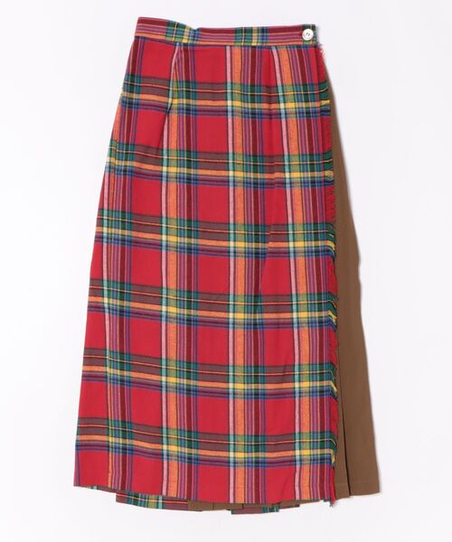Q(キュー)の「タータンチェックラップスカート(スカート・レディース・レッド系その他/ブルー系その他・MEDIUM)」の9枚目の写真