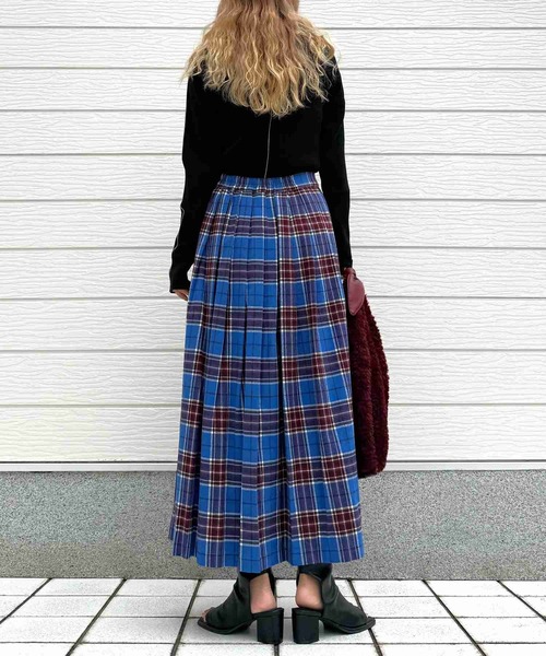 Q(キュー)の「タータンチェックラップスカート(スカート・レディース・レッド系その他/ブルー系その他・MEDIUM)」の3枚目の写真