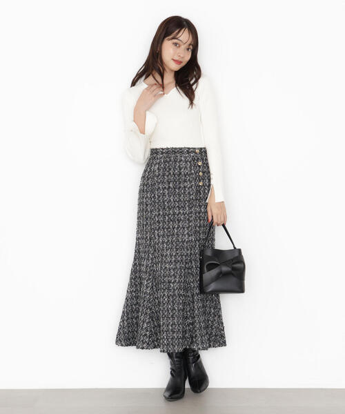 PROPORTION BODY DRESSING（プロポーションボディドレッシング）の「ラメツイードマーメイドスカート / 1215220916（スカート・レディース・ブラック/ピンク・SMALL/P/S/MEDIUM）」の18枚目の写真