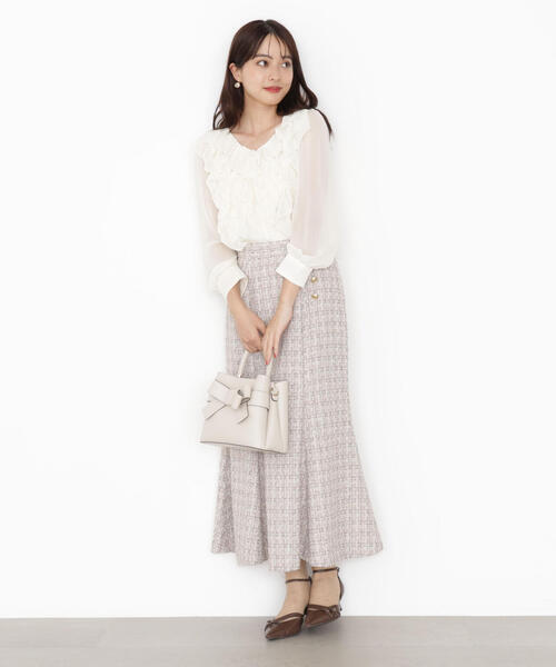 PROPORTION BODY DRESSING（プロポーションボディドレッシング）の「ラメツイードマーメイドスカート / 1215220916（スカート・レディース・ブラック/ピンク・SMALL/P/S/MEDIUM）」の7枚目の写真