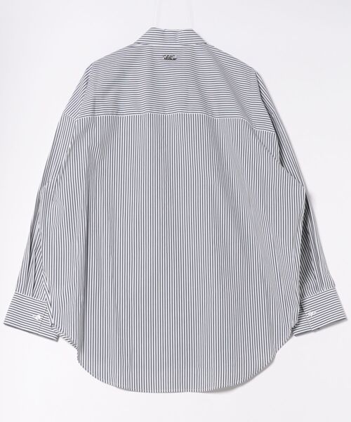 MICHAEL KORS(マイケルコース)の「ユニセックス オーバーサイズ ストライプ ストレッチコットン ポプリン シャツ(シャツ/ブラウス・メンズ・ブラック系その他・S/M/L/XL)」の2枚目の写真