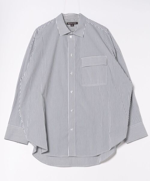 MICHAEL KORS(マイケルコース)の「ユニセックス オーバーサイズ ストライプ ストレッチコットン ポプリン シャツ(シャツ/ブラウス・メンズ・ブラック系その他・S/M/L/XL)」の7枚目の写真