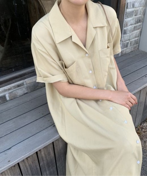 CHUL(チュル)の「ラウンドネックシックパフスリーブワンピース(ワンピース・レディース・イエロー/ブルー・MEDIUM/LARGE)」の3枚目の写真