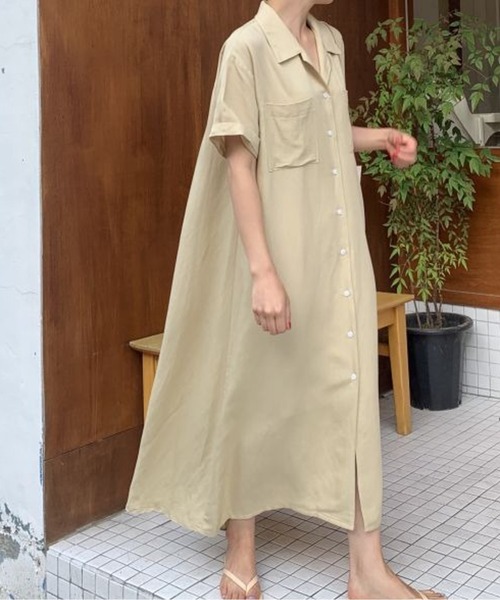 CHUL(チュル)の「ラウンドネックシックパフスリーブワンピース(ワンピース・レディース・イエロー/ブルー・MEDIUM/LARGE)」の8枚目の写真