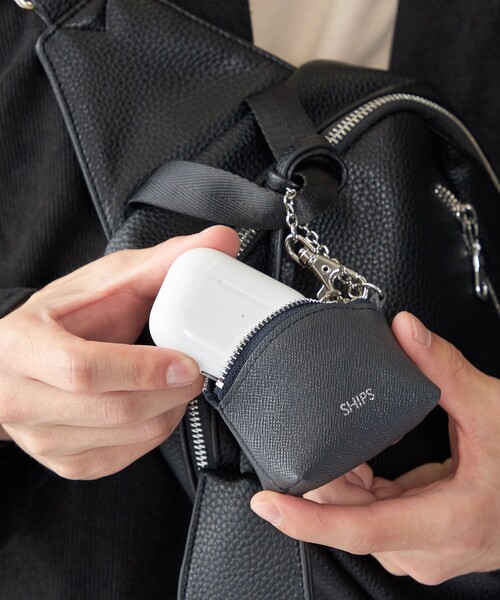 WEB限定】SHIPS:【SAFFIANO LEATHER】ミニ ポーチ バッグ チャーム
