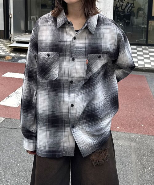 CIAOPANIC（チャオパニック）の「アソートチェックシャツ（シャツ/ブラウス・レディース・ベージュ/ブラック/グリーン/サックスブルー/ブラウン/ネイビー・MEDIUM/LARGE）」の7枚目の写真