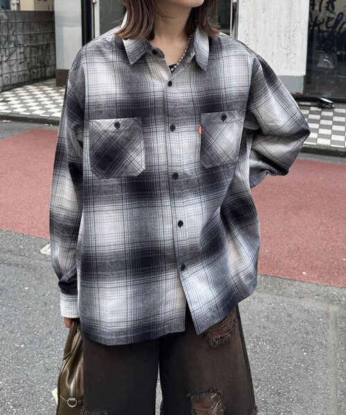 CIAOPANIC（チャオパニック）の「アソートチェックシャツ（シャツ/ブラウス・レディース・ベージュ/ブラック/グリーン/サックスブルー/ブラウン/ネイビー・MEDIUM/LARGE）」の8枚目の写真