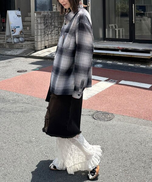 CIAOPANIC（チャオパニック）の「アソートチェックシャツ（シャツ/ブラウス・レディース・ベージュ/ブラック/グリーン/サックスブルー/ブラウン/ネイビー・MEDIUM/LARGE）」の11枚目の写真