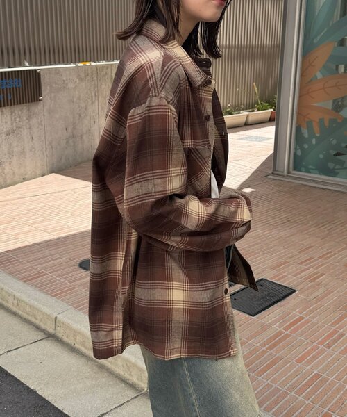 CIAOPANIC（チャオパニック）の「アソートチェックシャツ（シャツ/ブラウス・レディース・ベージュ/ブラック/グリーン/サックスブルー/ブラウン/ネイビー・MEDIUM/LARGE）」の15枚目の写真