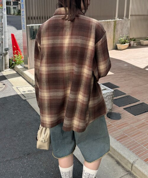 CIAOPANIC（チャオパニック）の「アソートチェックシャツ（シャツ/ブラウス・レディース・ベージュ/ブラック/グリーン/サックスブルー/ブラウン/ネイビー・MEDIUM/LARGE）」の16枚目の写真