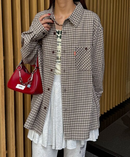 CIAOPANIC（チャオパニック）の「アソートチェックシャツ（シャツ/ブラウス・レディース・ベージュ/ブラック/グリーン/サックスブルー/ブラウン/ネイビー・MEDIUM/LARGE）」の20枚目の写真