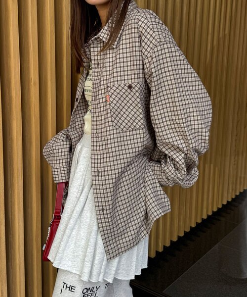 CIAOPANIC（チャオパニック）の「アソートチェックシャツ（シャツ/ブラウス・レディース・ベージュ/ブラック/グリーン/サックスブルー/ブラウン/ネイビー・MEDIUM/LARGE）」の21枚目の写真