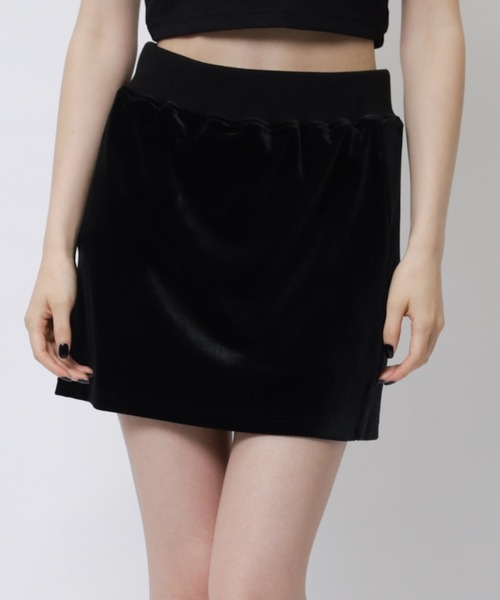 SPIRALGIRL（スパイラルガール）の「ベロアスカート（スカート・レディース・ブルー/ブラック/ベージュ・FREE）」の2枚目の写真